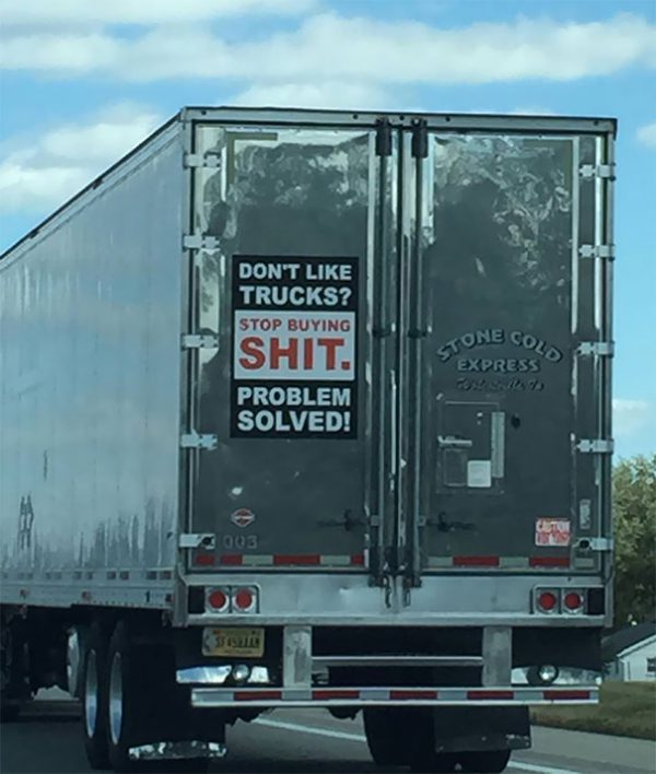 stop buying shit bumper sticker 