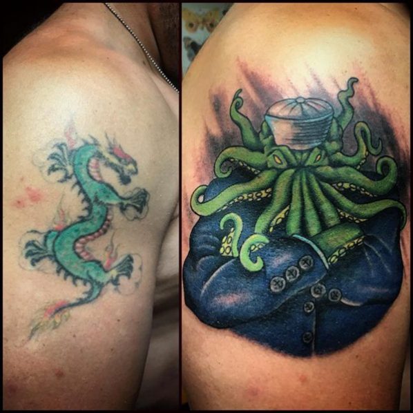 cover up tattoo of a beast 
