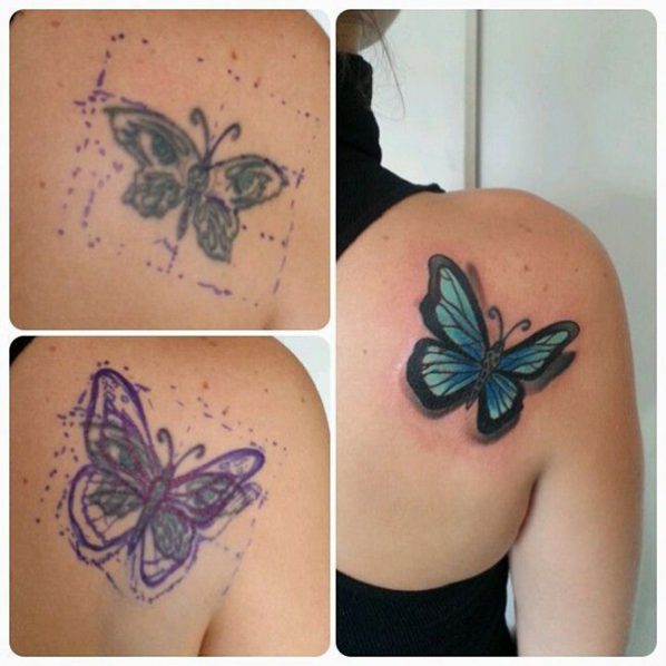 cover up tattoo of a butterfly