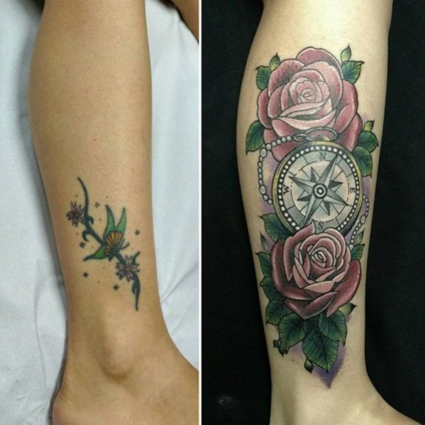 compass tattoo cover up
