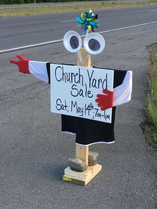 church yard sale sign