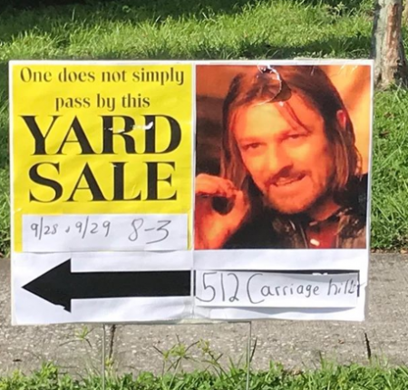 game of thrones yard sale sign