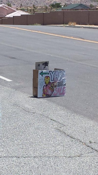iron man invites you to a yard sale
