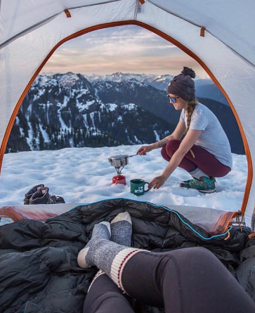 snow and camping