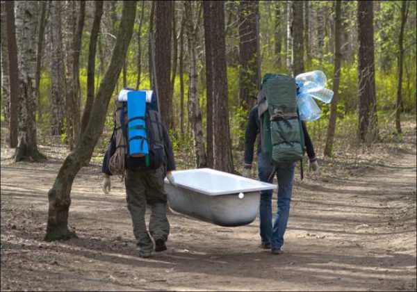 take a bath to your camping trip