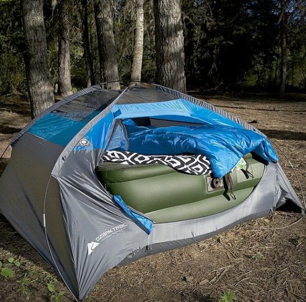 tent full of stuff 