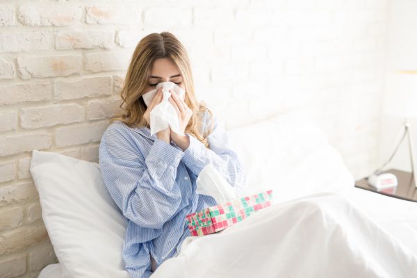 girl handling a cold